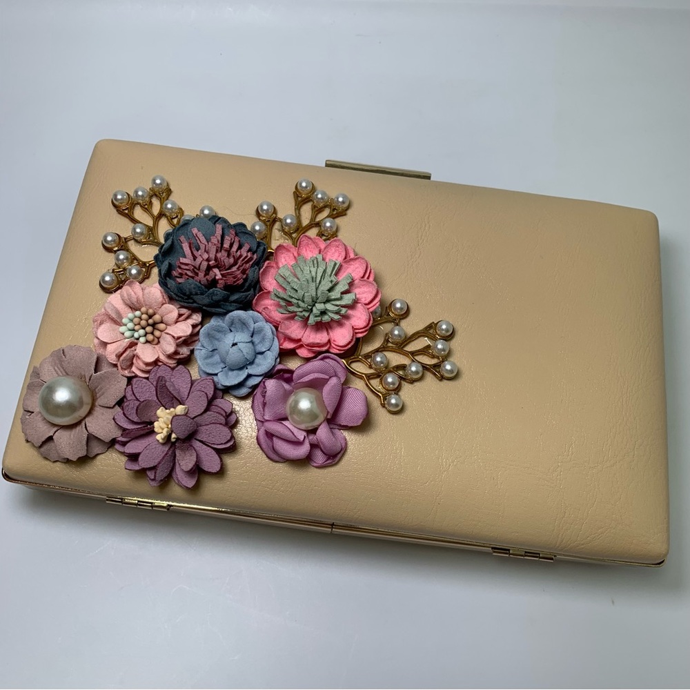 Floral Clutch Purses Flower Evening Handbag Bridal‎ Wedding Prom Shoulder Bags